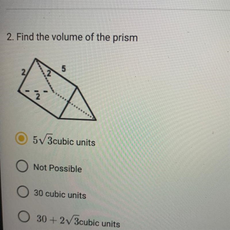 PLEASE HELP ASAP! Find the volume of the prism.-example-1