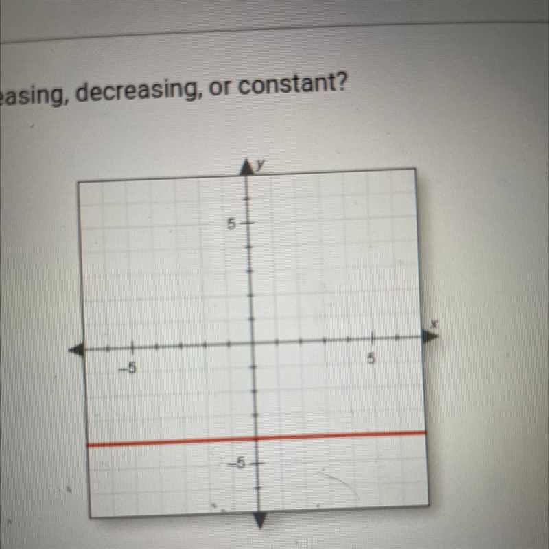 Is the graph increasing, decreasing, or constant? A. Decreasing B. Increasing C. Constant-example-1