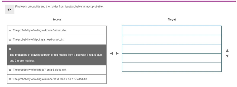 Find each probability and then order from least probable to most probable.-example-1