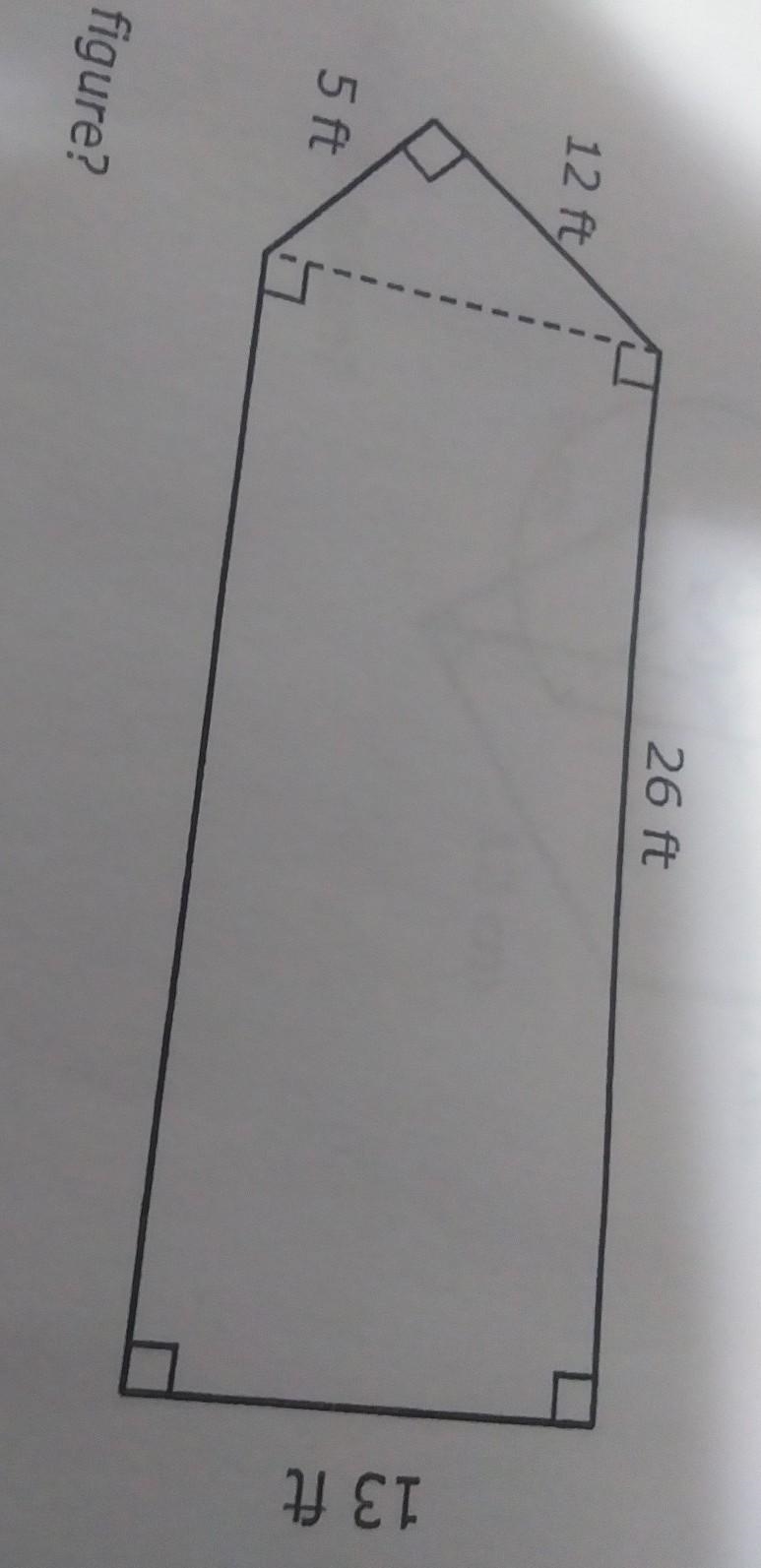 look at the Pentagonal figure with the dimensions shown in the diagram what is area-example-1