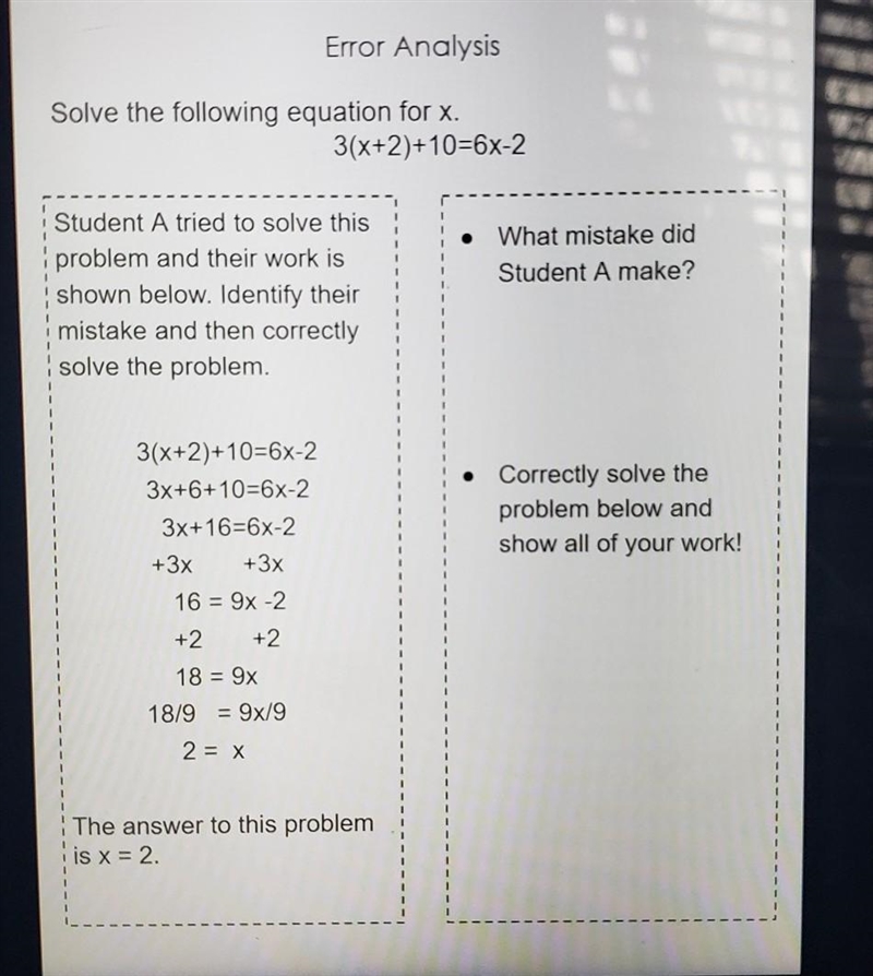 What mistake did Student A make??Correctly solve the problem and how u got that answer-example-1