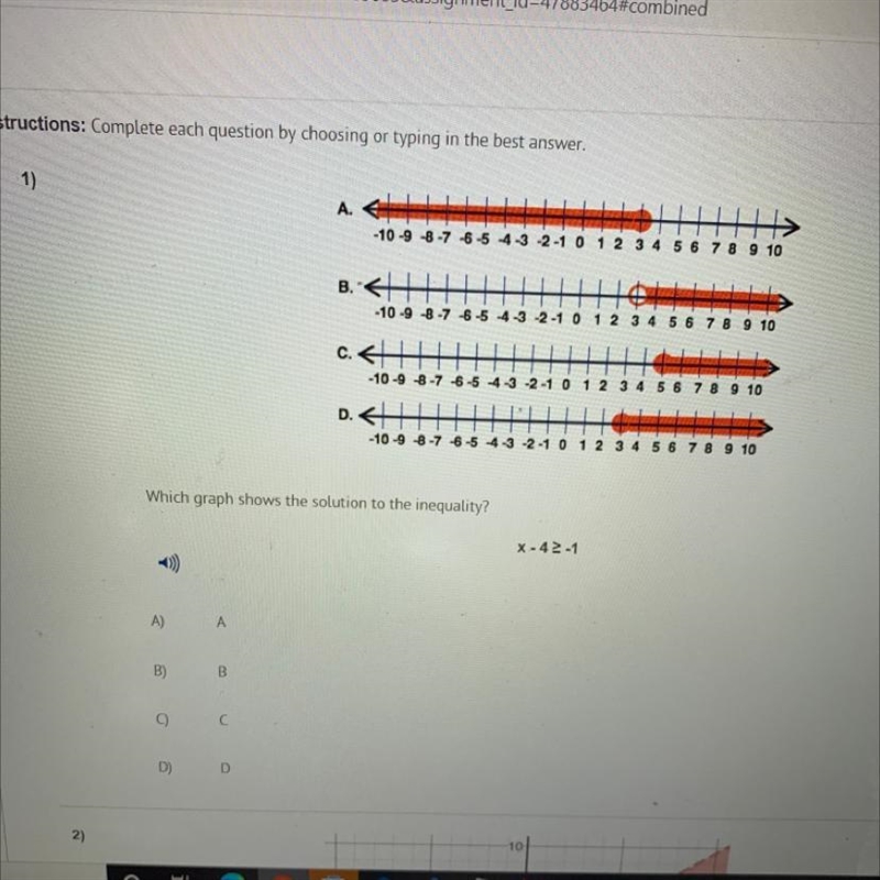 Which graph shows the solution to the inequality?-example-1