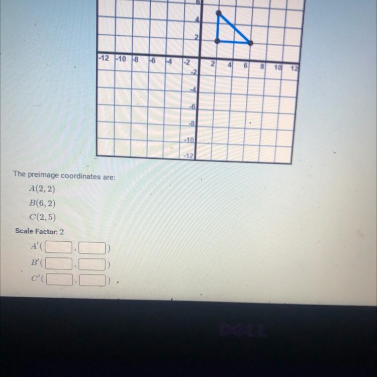 Instructions: given this image, create a dilation with a scale factor of 2-example-1