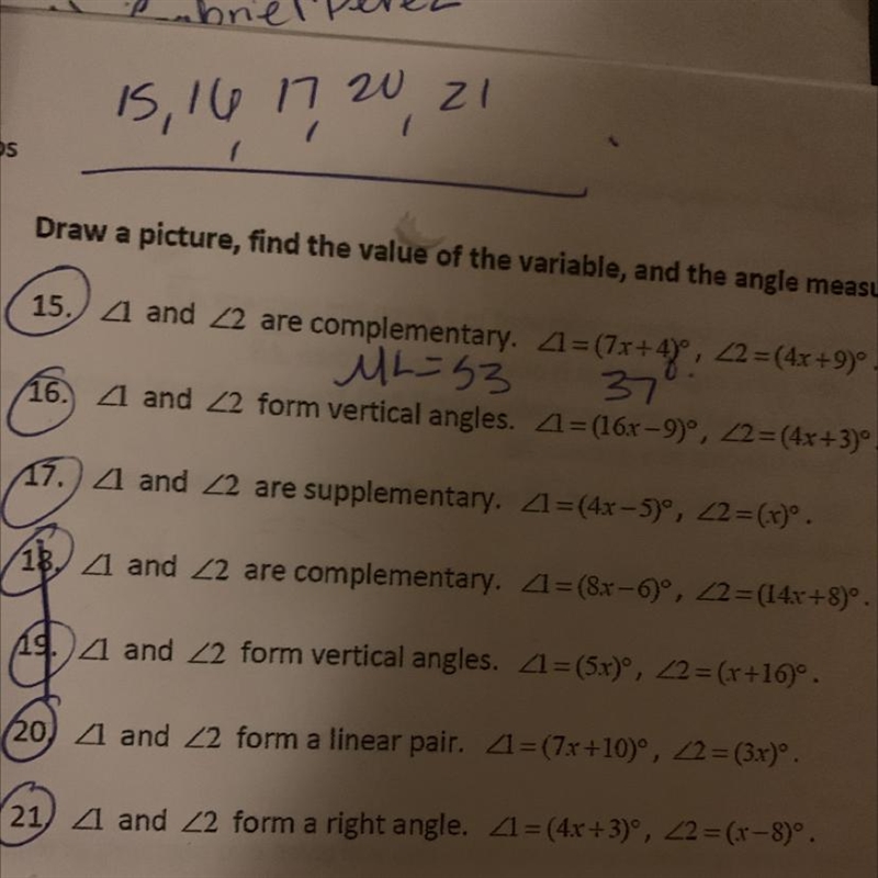 Can you solve this ? Solve the x And get Angle 1 :And Angle 2 :Question 17-example-1