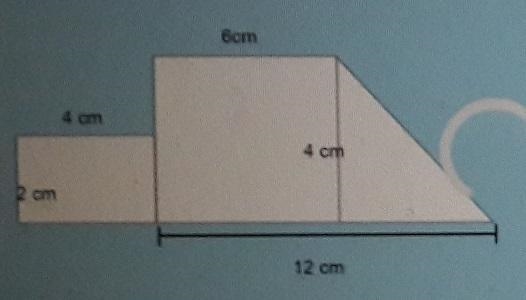 Mark made the following shape using two rectangles and one triangle. What is the area-example-1