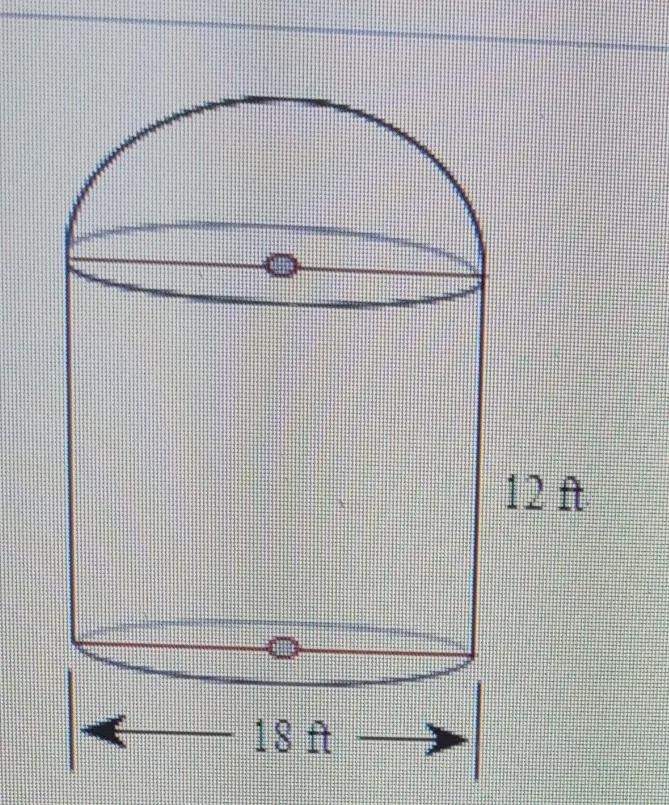 Find the surface area and volume of the figure .The surface area is _ft2.(Round to-example-1