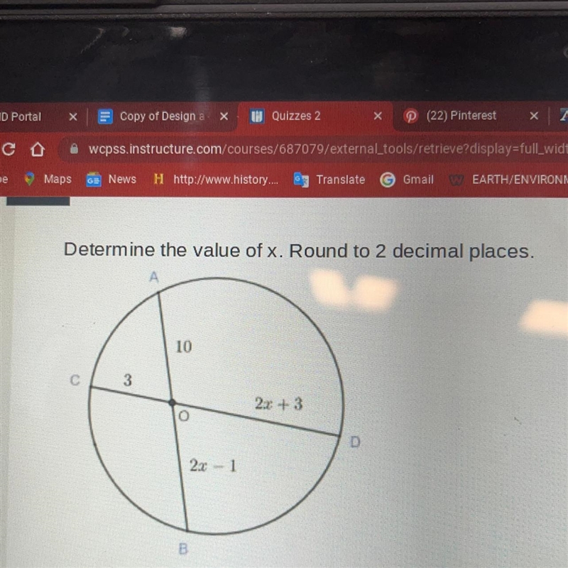 Determine the value of x. Round to 2 decimal places.-example-1