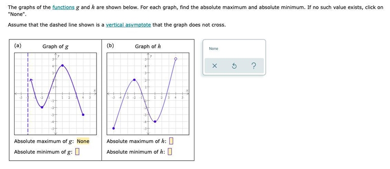 Finding the absolute maximum and minimum of a function given the graph-example-1