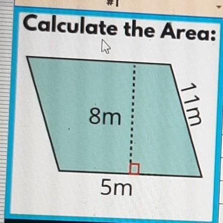 #1 Calculate the Area: 11m 8m 5m ​-example-1