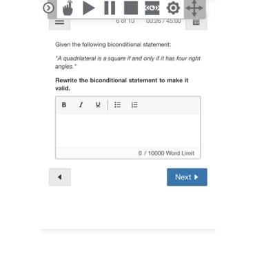 "A quadrilateral is a square if and only if it has four rightangles.Rewrite the-example-1