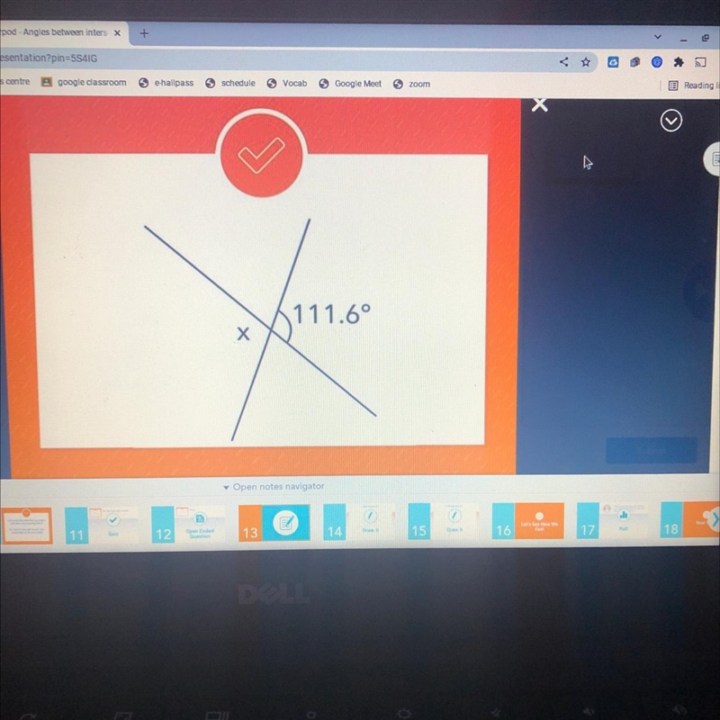 If the angle is 111.6 what is x-example-1