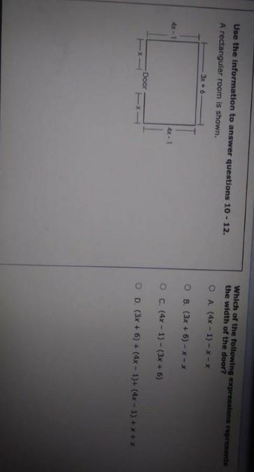 Which of the following expression represents the width of the door?-example-1