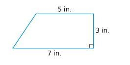 Find the area of the trapezoid.A trapezoid with the top base labeled five inches and-example-1