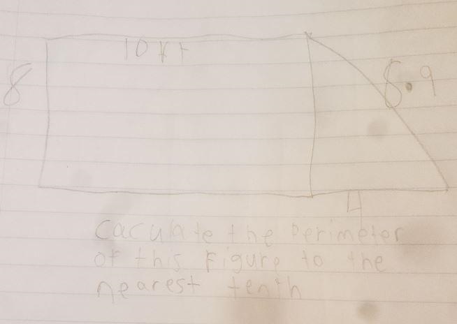 1 Caculate the perimeter of this Figure to the nearest tenth-example-1