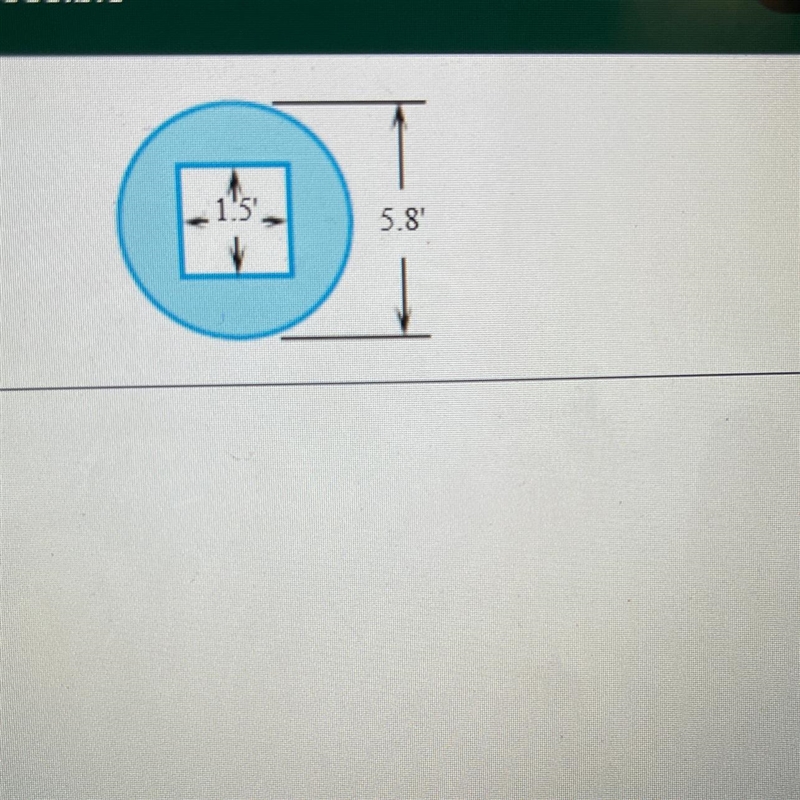 Find the area of the shaded region in the figure. Use the pi key for pi.The area of-example-1