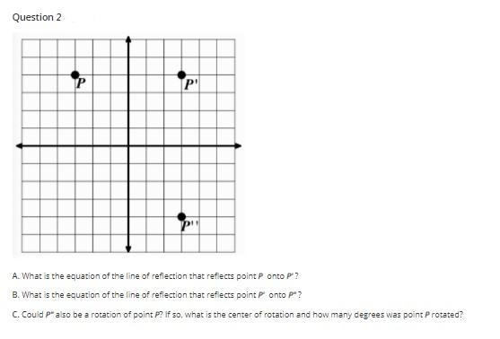 A. What is the equation of the line of reflection that reflects point P onto P' ?B-example-1