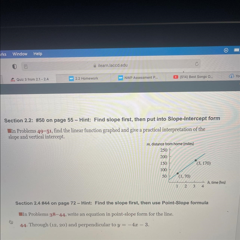 Find the linear function graphs and give a partial interpretation the slope and vertical-example-1