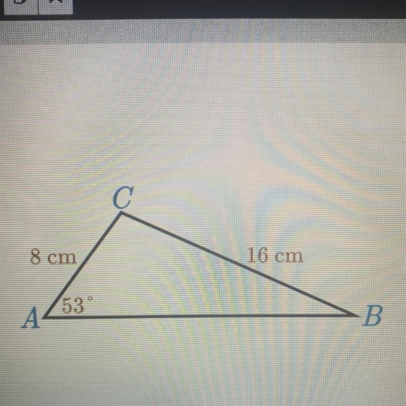 José labels the triangle shown. Is this the only triangle he can draw with a 16 cm-example-1