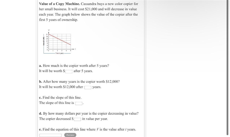 Value of a Copy Machine. Cassandra buys a new color copier for her small business-example-1