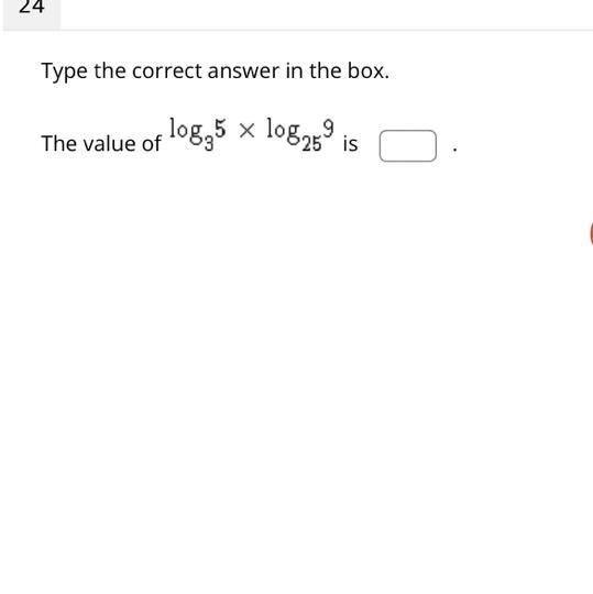 Type the correct answer in the box. The value of is .-example-1