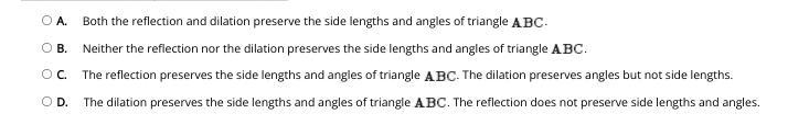 Triangle ABC is reflected across the y-axis and then dilated by a factor of 1/2 centered-example-1