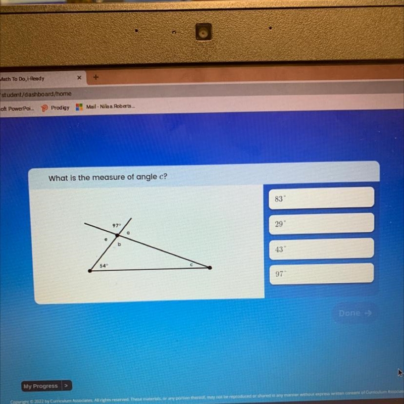 What is the measure of angle c?-example-1