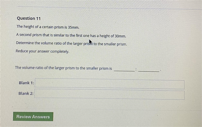 Find the volume ratio of the larger prism to the smaller prism.-example-1