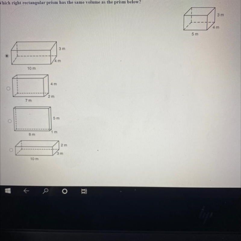 I need to know which one has the same volume.-example-1