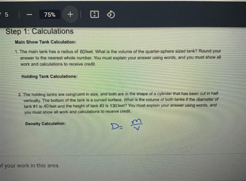 PLEASE NEED HELP ASAP DUE IN 1hrThe volume of the quarter sphere sized tank is 226,195 and-example-3