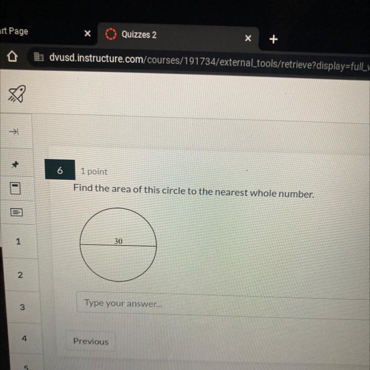 Fine the area of the is circle to the nearest whole number.-example-1