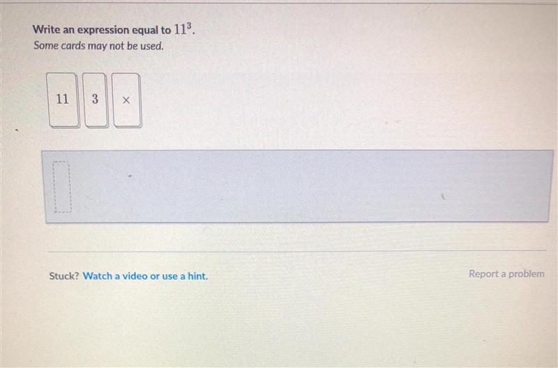 Write an expression equal to 11Some cards may not be used.113-example-1