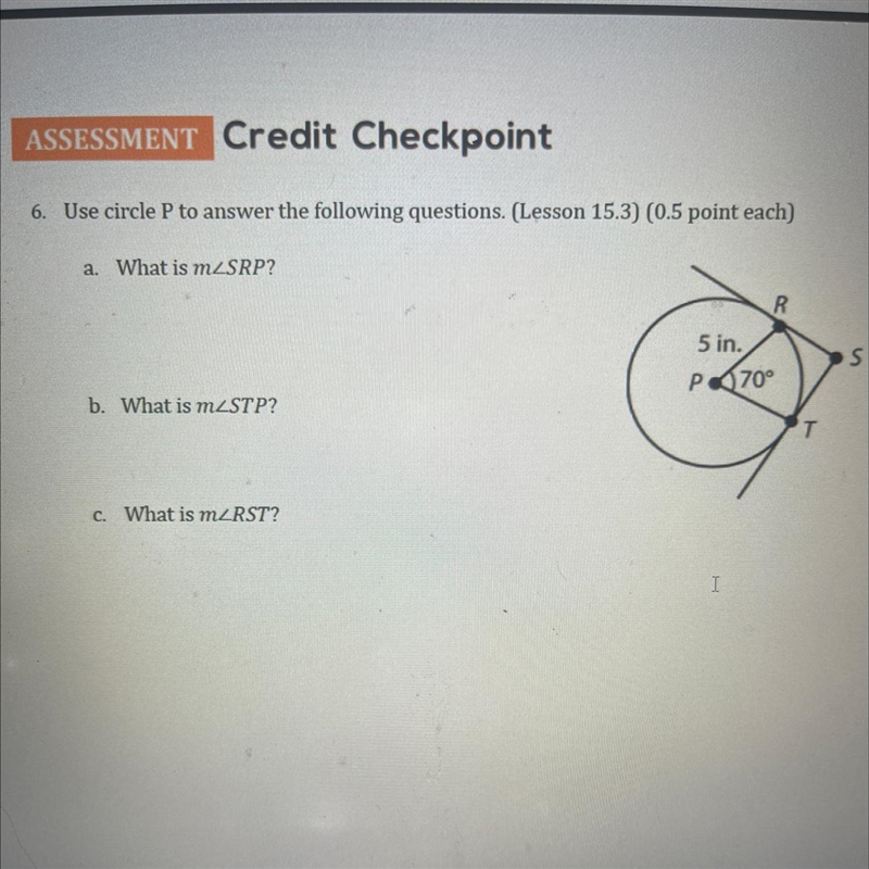 Use circle P to answer the following questions.-example-1