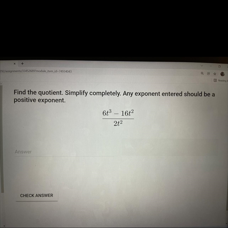 Find the quotient simplify completely any exponents entered should be a positive exponent-example-1