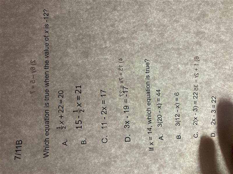 Which equation is true when the value of x is -12-example-1