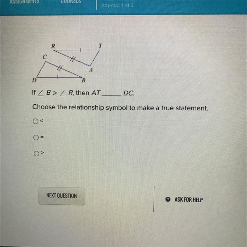 If B> R, then ATDC.Choose the relationship symbol to make a true statement.-example-1