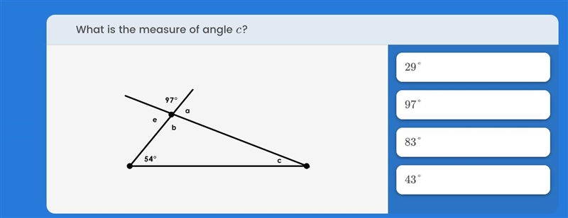 What is the measurement of angle c-example-1