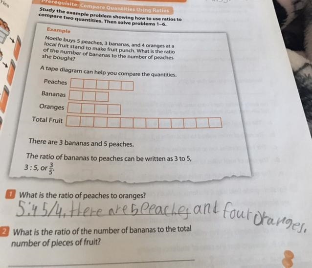 There question I need help on is “What is the ratio of the number of bananas to the-example-1