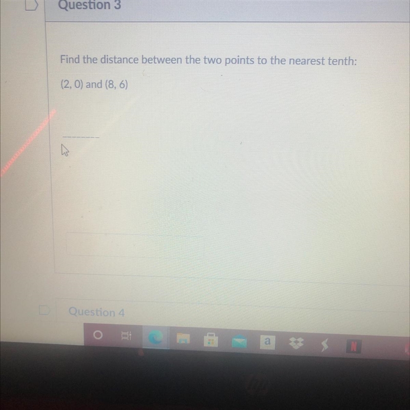 Find the DISTANCE between these two points to the nearest TENTH-example-1