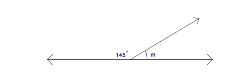 Find the measurement of angle m. A) 35 degreesB) 45 degreesC) 90 degreesD) 180 degrees-example-1