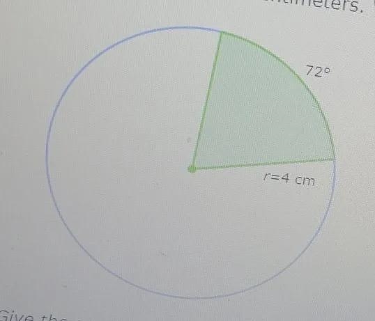 The radius of a circle is 4 centimeters. What is the area of a sector bounded by a-example-1