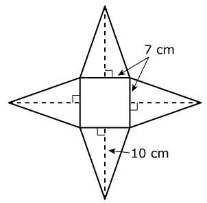 Find the surface area of the pyramid represented by this net.-example-1