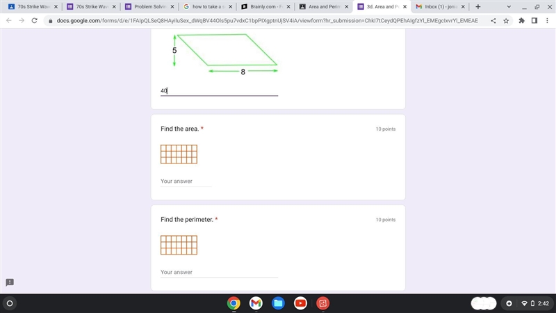 The first one please and thank it say find the area-example-1