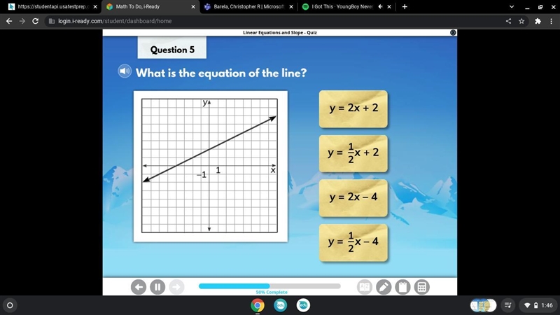 What is the equation of the line-example-1