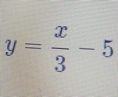 Graph the equation y equals x over 3 - 5 aquatic points-example-1