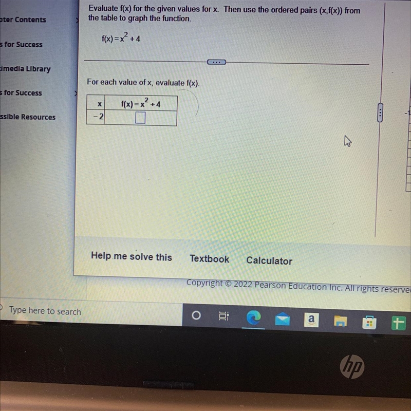 I need help with this.x = -2, -1, 0, 1, 2.-example-1