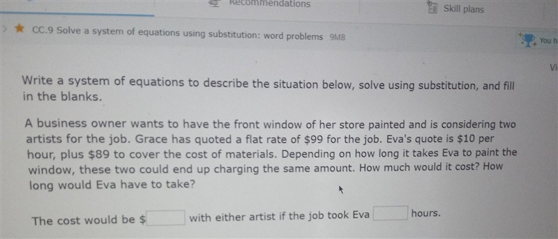 HELPP!!! Write a system of equations to describe the situation below, solve using-example-1