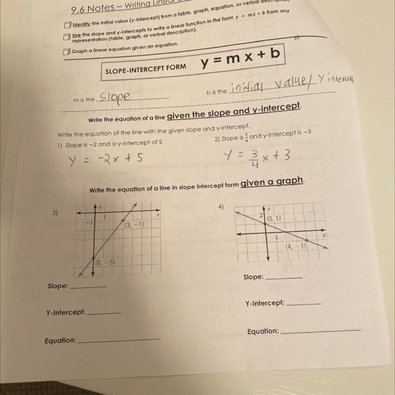 i need help with question 3. how to find slope and all of that. we learned at as change-example-1