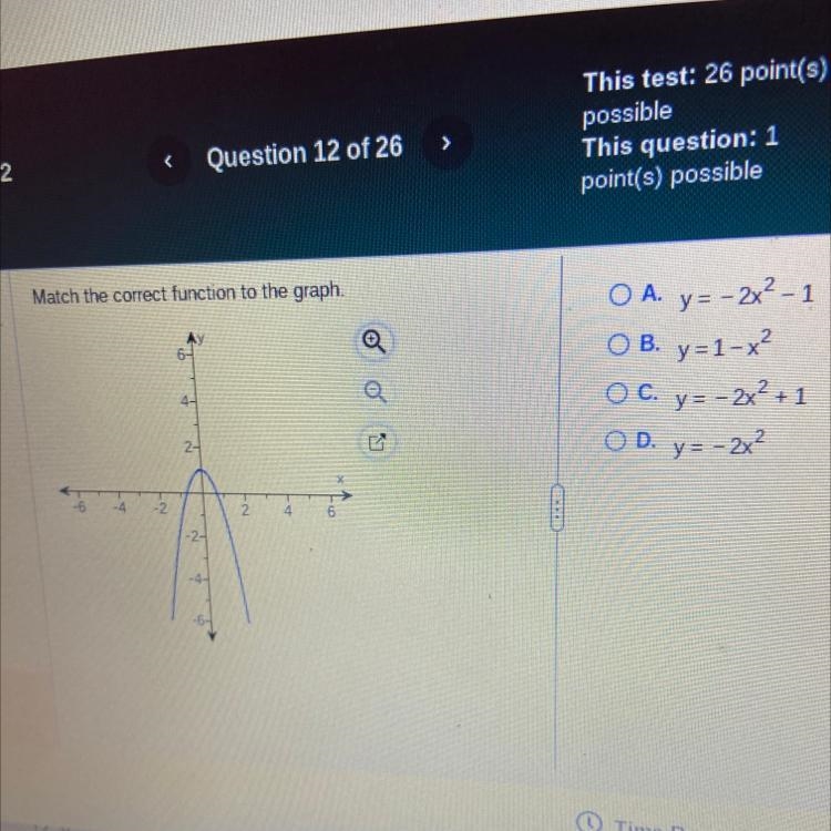 Match the correct function to the graph.-example-1