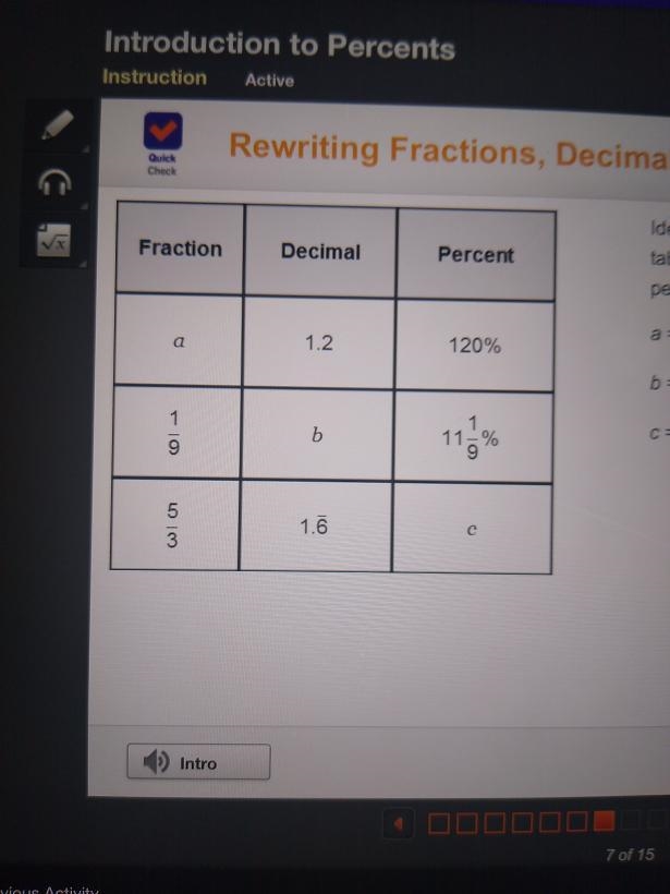 Identify the values of the variables that complete the table to show the equivalent-example-1