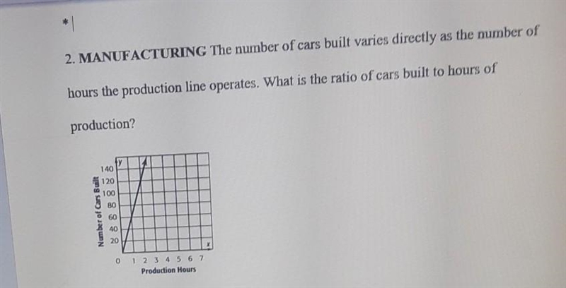 2. MANUFACTURING The number of cars built varies directly as the number of hours the-example-1